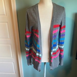 Gray Striped Cardigan